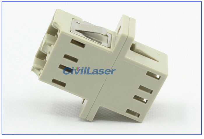 Multimode Double Core Plastic Beige LC Fiber Optic Adapter